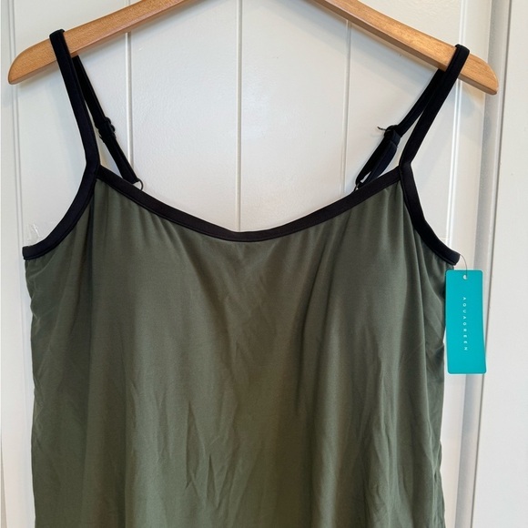 NWT, Aqua Green Onesie Bathing Suit, Olive Green/Black, Extra Large - Picture 3 of 10